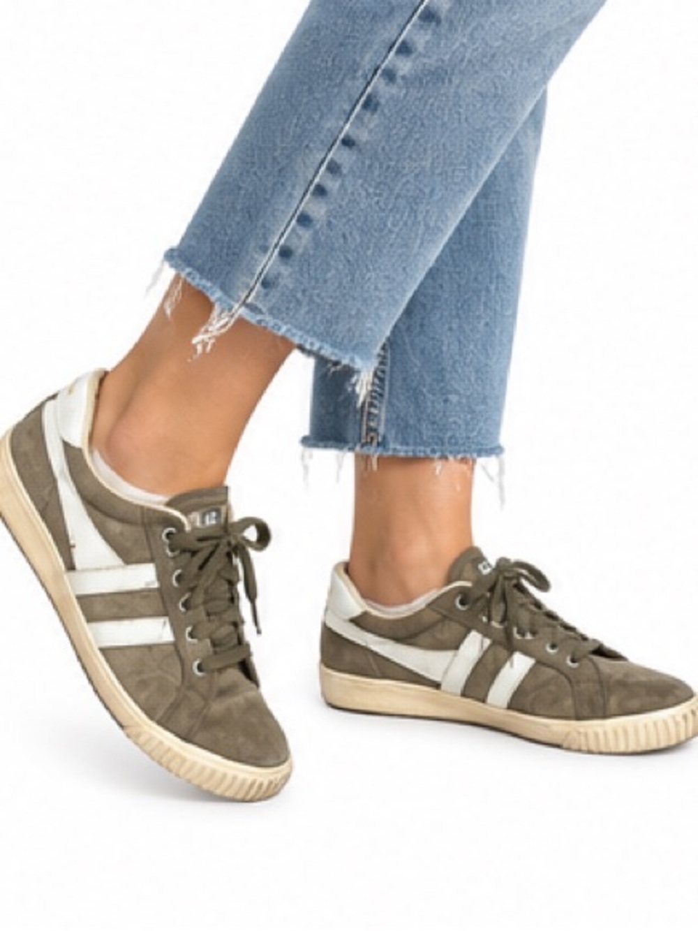Gola Womens Suede Low Top Sneakers Brown Cream Retro Trainers Size 9